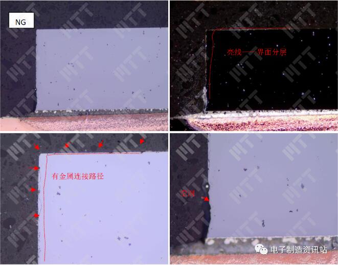 NG 二极管纵向切片光学显微形貌