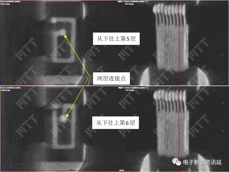 NG样品定位开路的上下两层虚拟切片照片