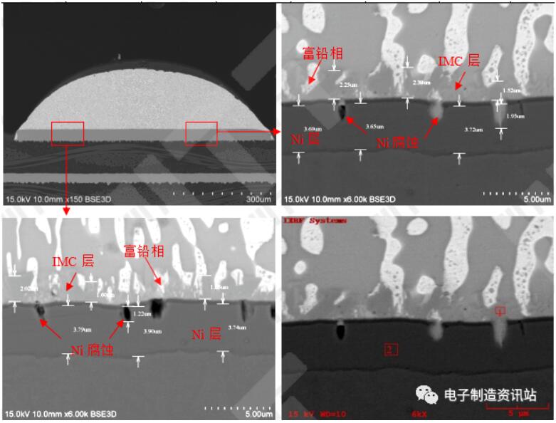 NG处理器CPU面其他器件焊点SEM图片