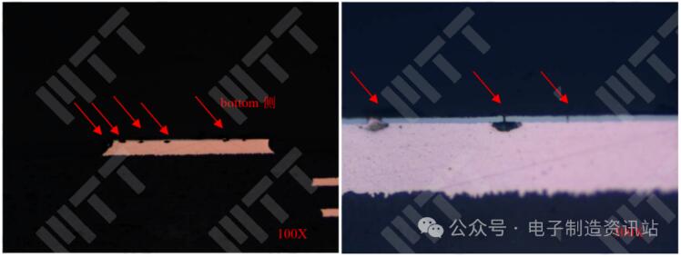 NG1（coating工序后）后失效位置切片截面图